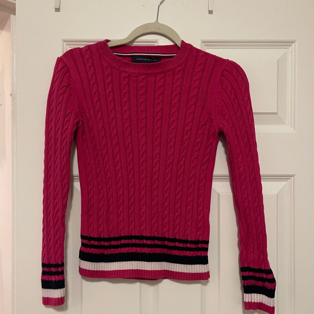 Tommy Hilfiger Pink Women’s Cable Knit Sweater